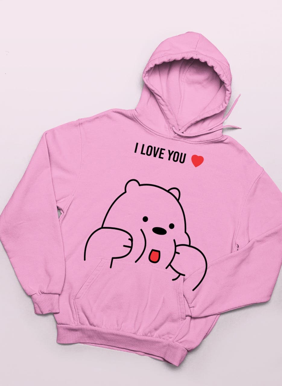 Kawaii Bear I Love You Print Winter Warm Hoodies And Sweatshirts Kawaii Bear I Love You Print Winter Warm Hoodies And Sweatshirts